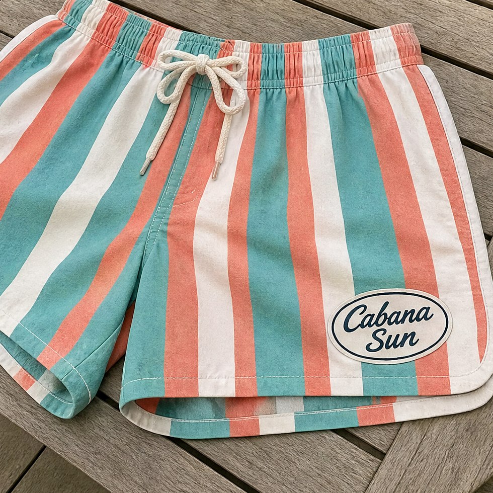 Retro Volley Swim Trunks